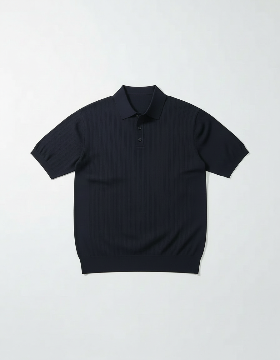 Silk Knitted Polo Shirt | Short-Sleeve Collared Shirt – Aldervanne