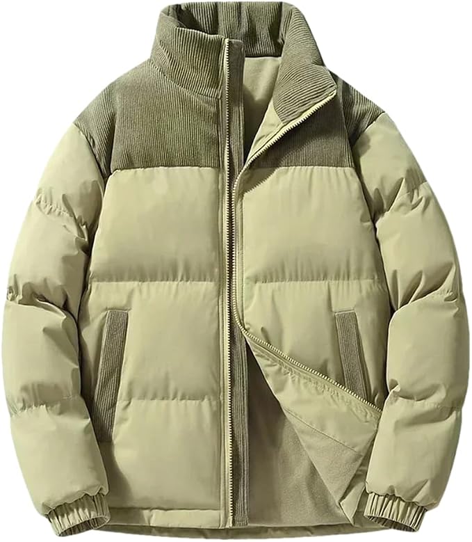 Thickened Winter Puffer Jacket | Corduroy Top