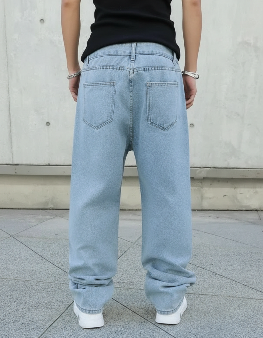 Baggy Straight Leg Denim Jeans | Heavyweight Denim