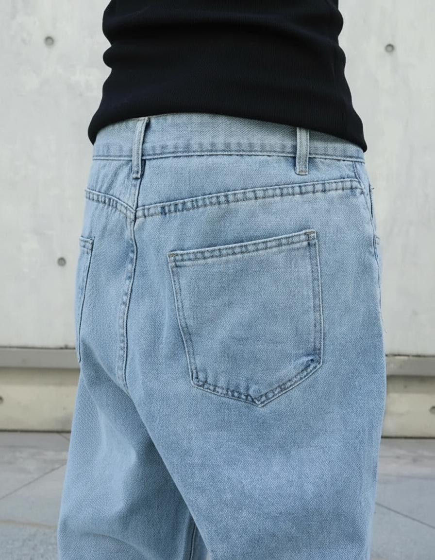 Baggy Straight Leg Denim Jeans | Heavyweight Denim