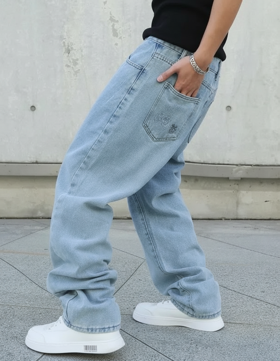 Baggy Straight Leg Denim Jeans | Heavyweight Denim