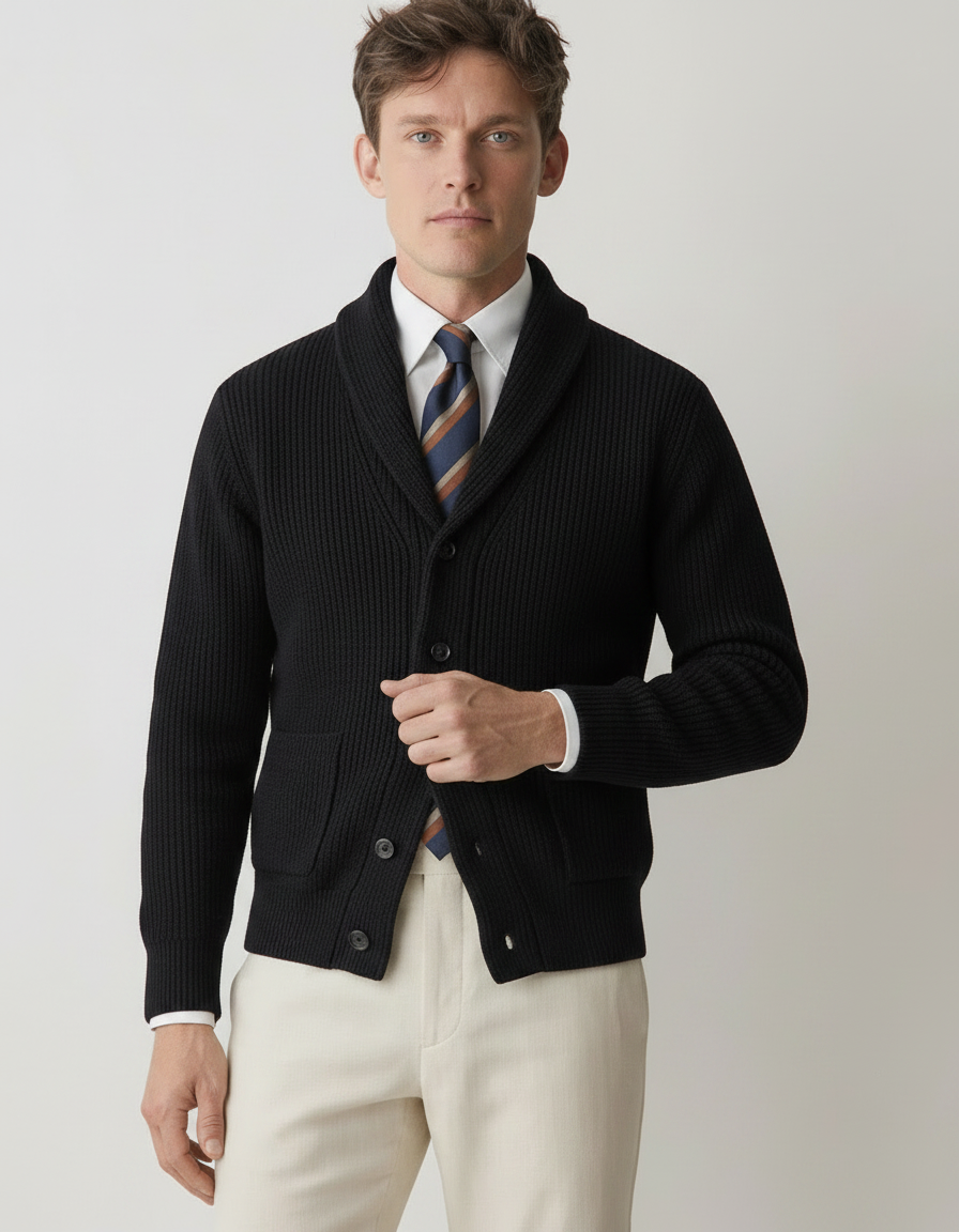 Thick Buttoned Knit Cardigan