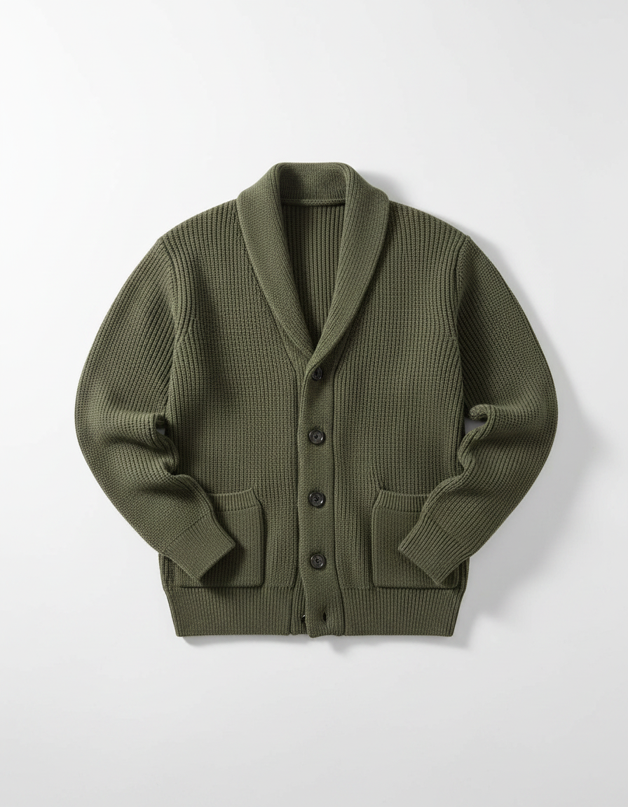 Thick Buttoned Knit Cardigan