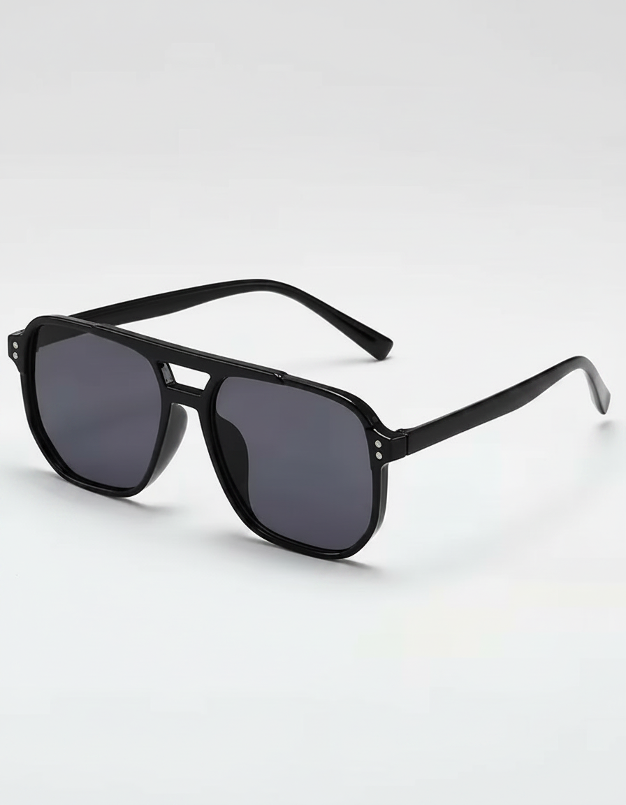 Classic Double-Bridge Square Frame Sunglasses | Multiple Colors