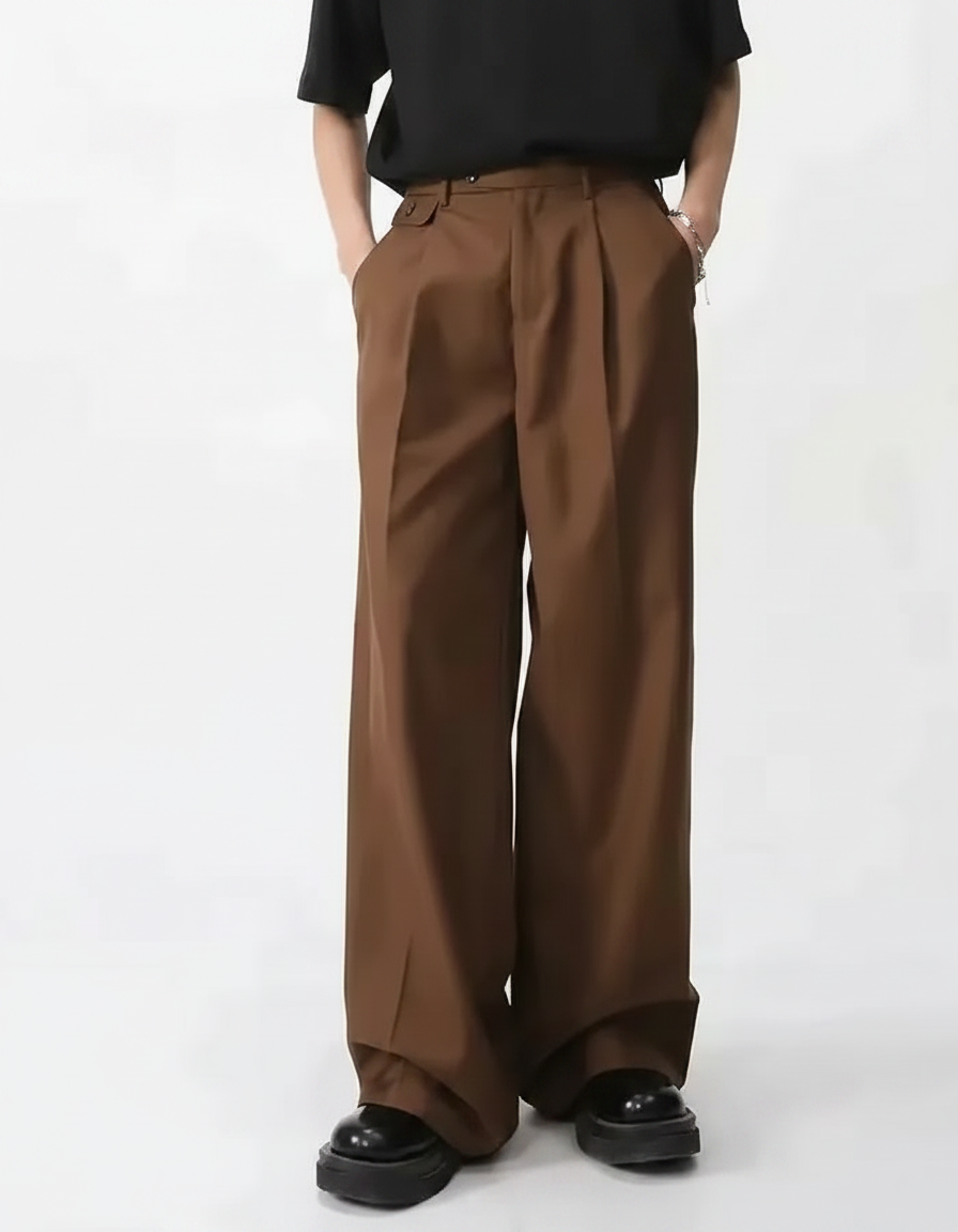 Men's Loose Fit Suit Trousers | Comfortable Wide-Leg