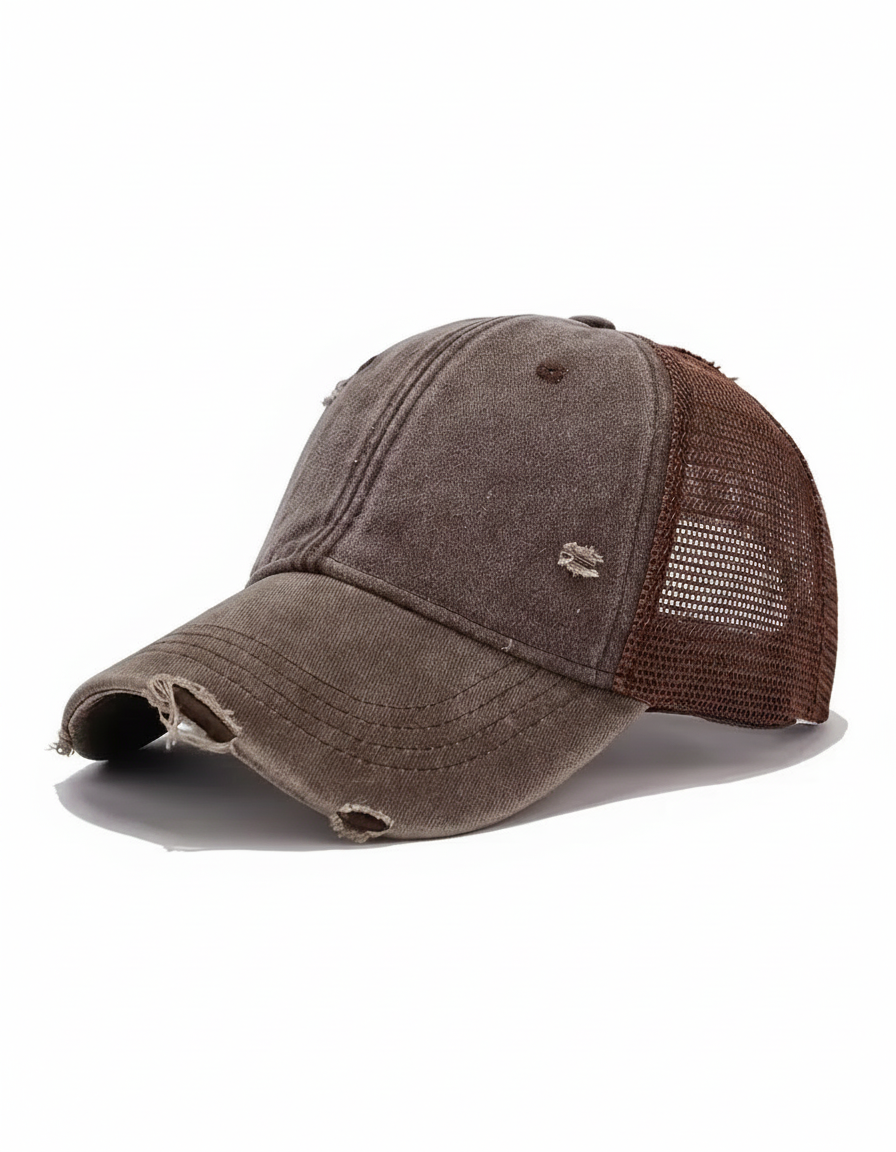 Distressed Washed Mesh Trucker Baseball Cap