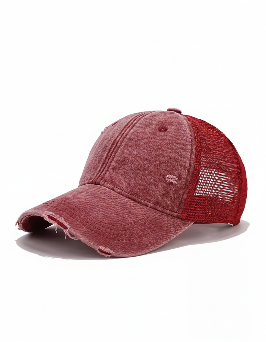Distressed Washed Mesh Trucker Baseball Cap