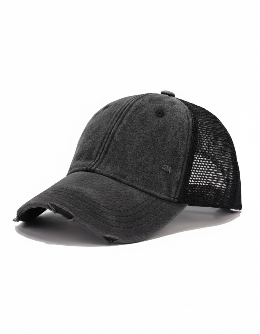 Distressed Washed Mesh Trucker Baseball Cap