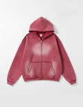 Relaxed-Fit Distressed Zip-Up Hoodie | Tie Dye| Multiple Colors