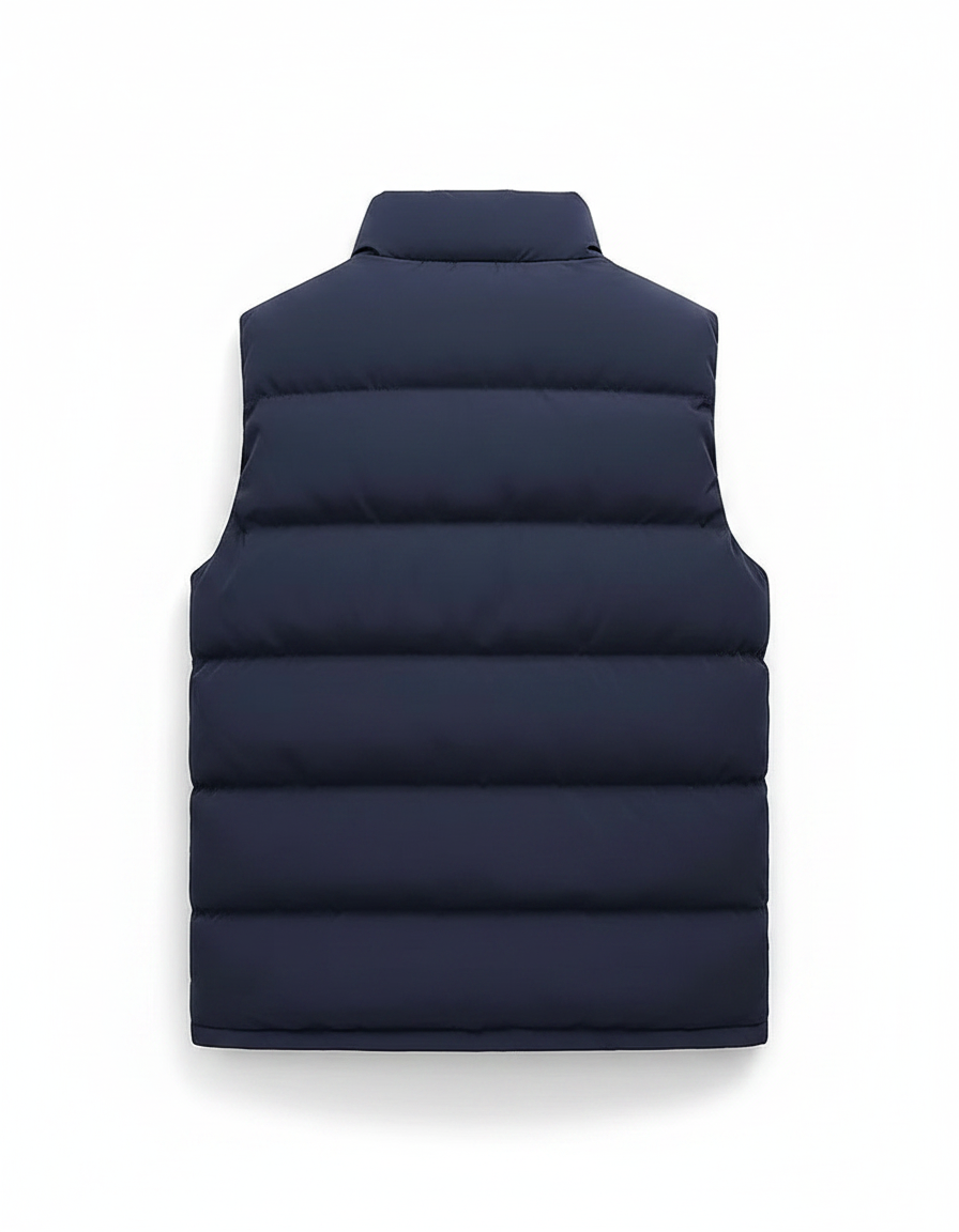 Men's Waterproof Winter Vest Jacket with Stand-Up Collar