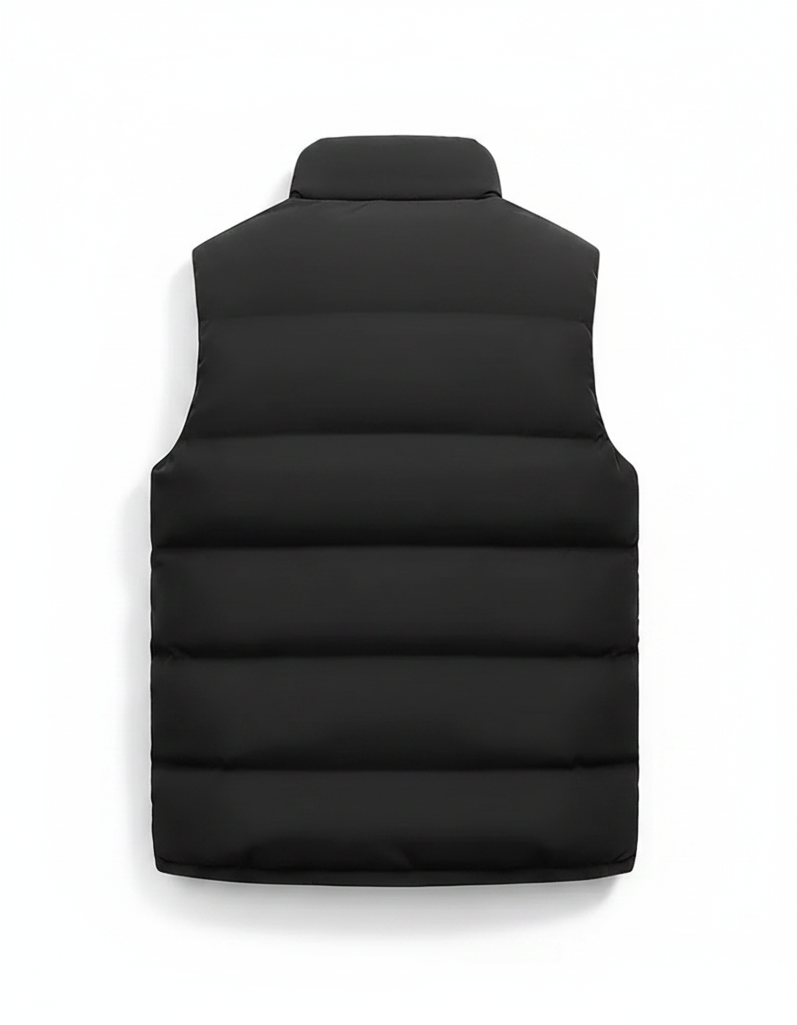 Men's Waterproof Winter Vest Jacket with Stand-Up Collar