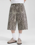 Men’s Leopard Print Denim Shorts