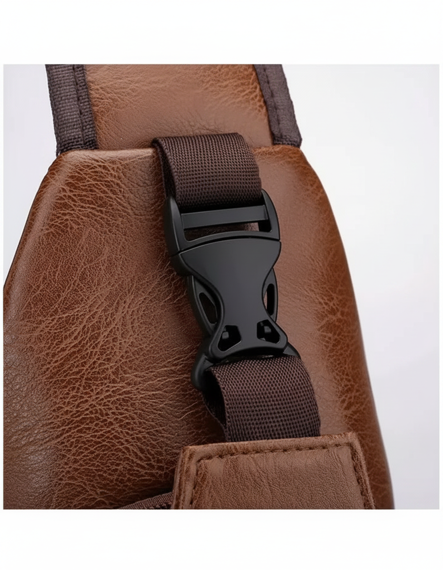 Large Capacity Casual Crossbody Bag | Multifunctional PU Leather Business Shoulder Bag