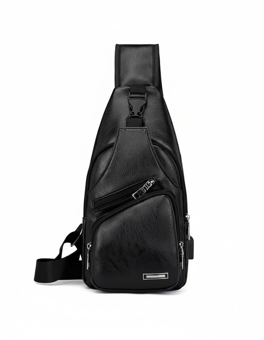 Large Capacity Casual Crossbody Bag | Multifunctional PU Leather Business Shoulder Bag