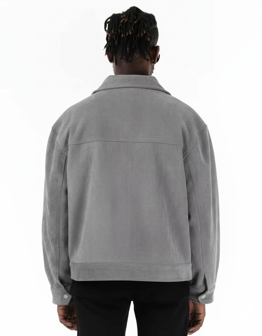 Casual Suede Zipper Jacket | Relaxed Fit Lapel Outerwear Coat