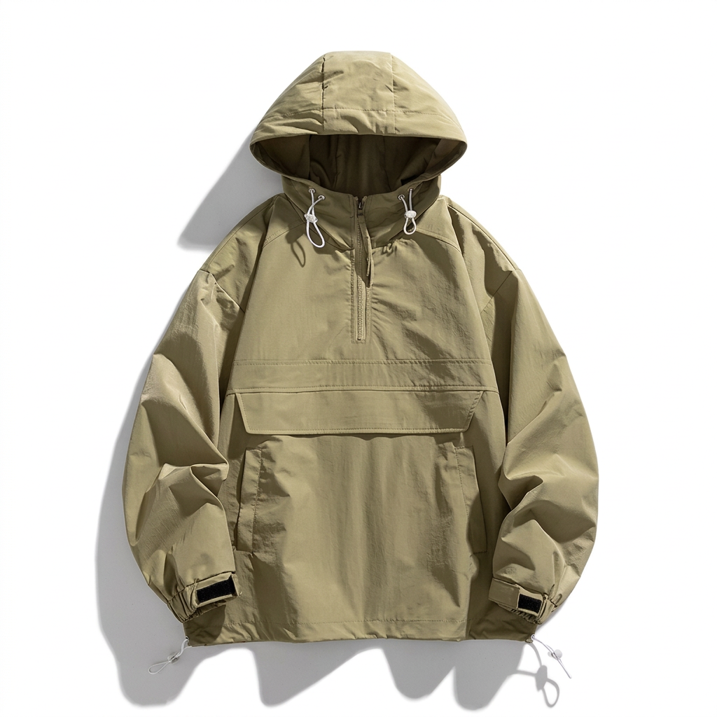 Waterproof Half-Zip Anorak Windbreaker Jacket