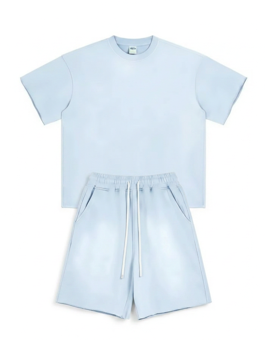 Spray-Dye Washed Two-Piece Short Set | Relaxed Fit Brushed Cotton