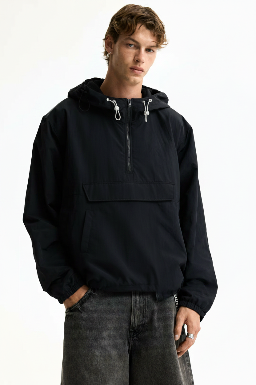 Waterproof Half-Zip Anorak Windbreaker Jacket
