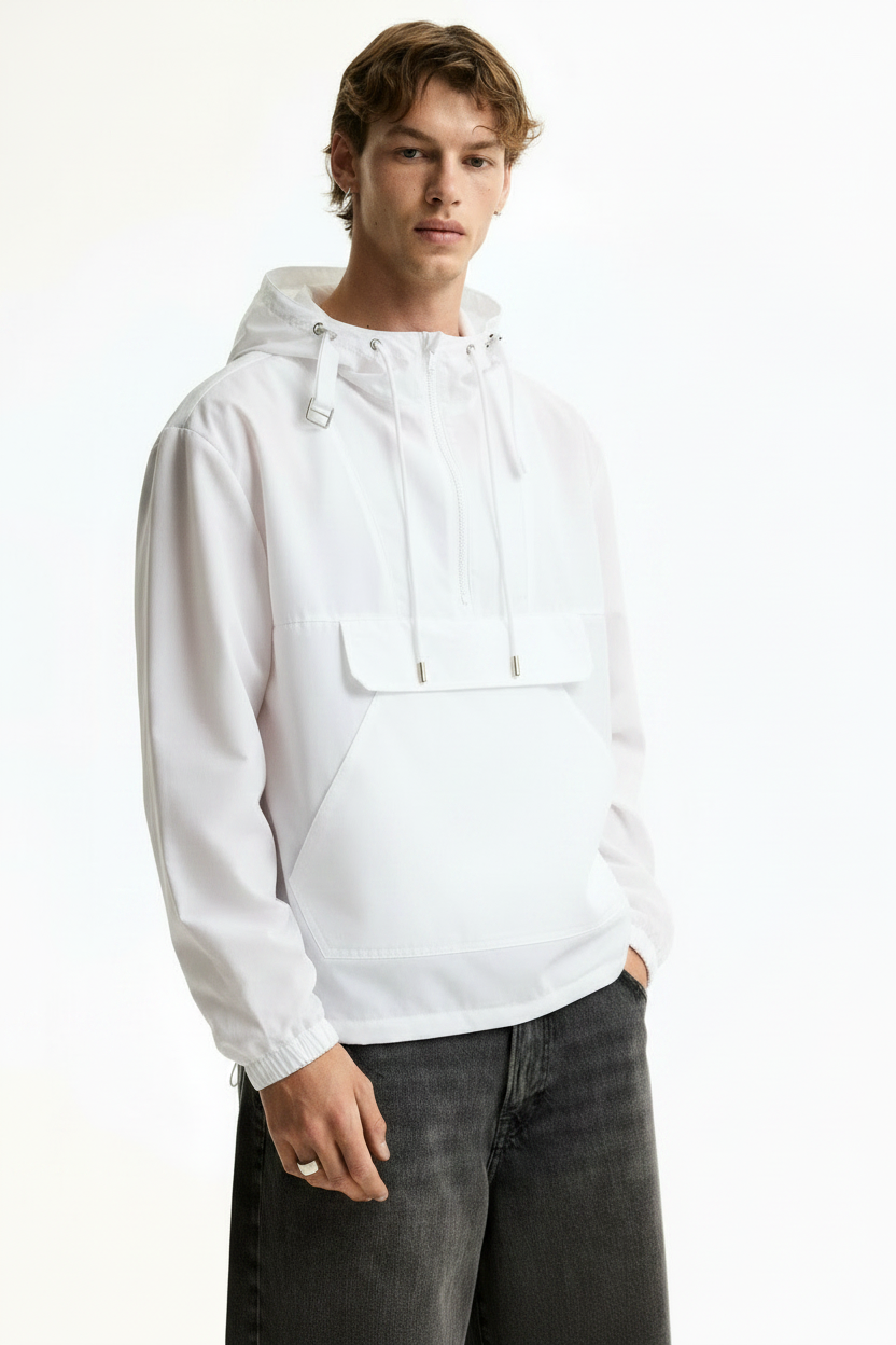 Waterproof Half-Zip Anorak Windbreaker Jacket