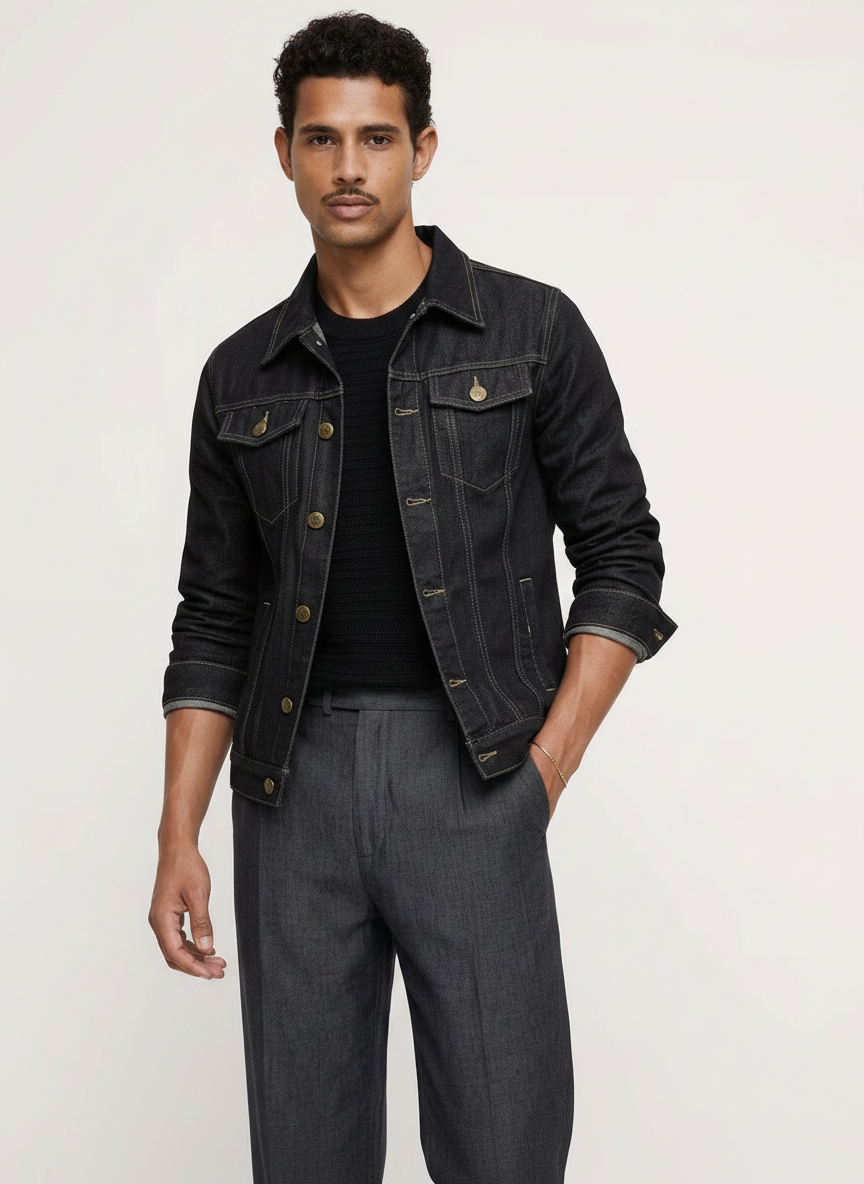 Slim Fit Denim Jacket | Cotton Made
