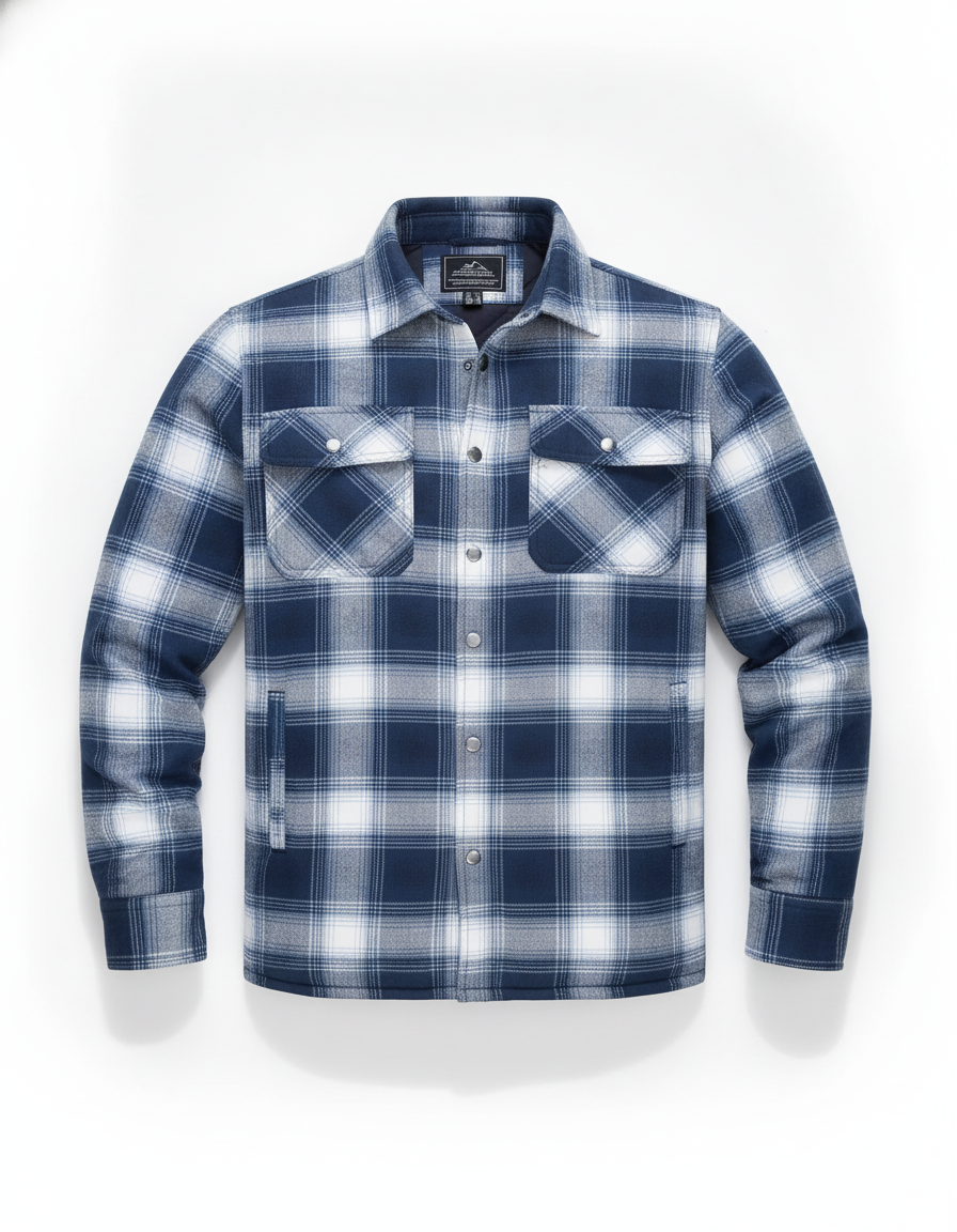 Quilted-Lined Flannel Jacket | Multi-Pockets