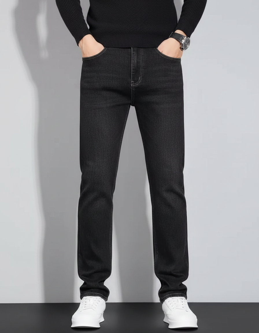 Straight-Leg Denim Jeans
