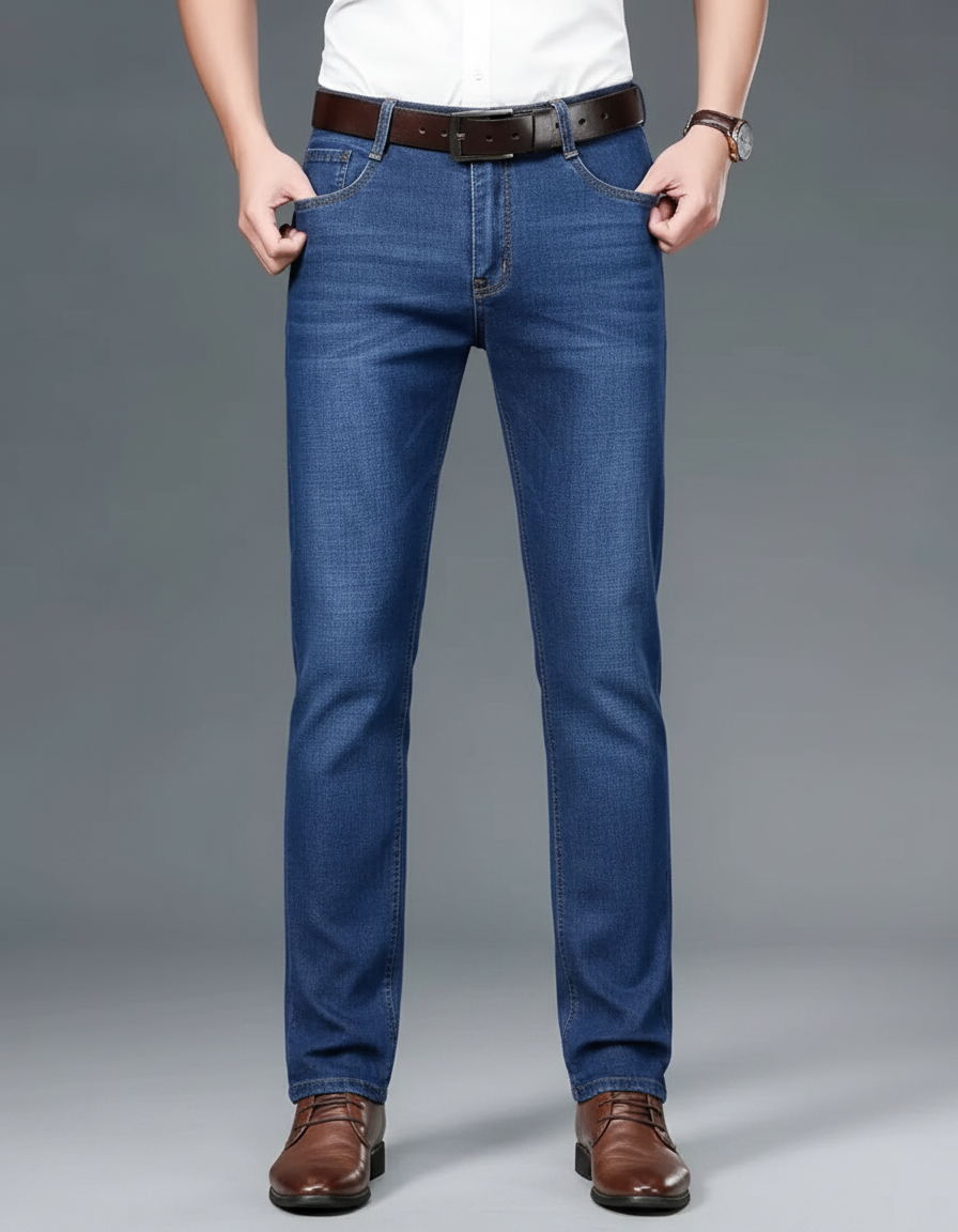 Straight-Leg Denim Jeans