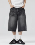 Straight-Leg 3/4 Denim Shorts
