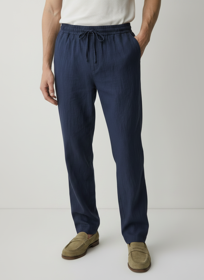 Cotton Linen Straight Leg Trousers | Multiple Colors