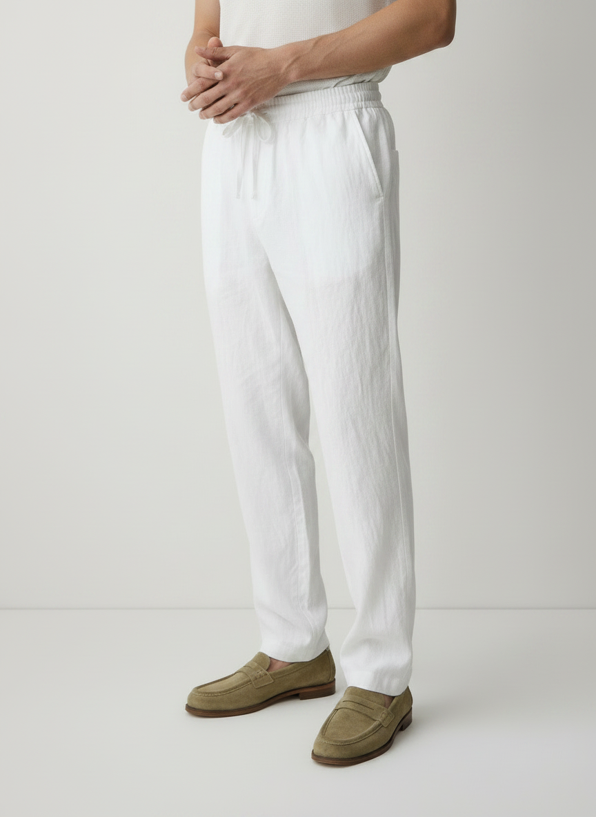 Cotton Linen Straight Leg Trousers | Multiple Colors