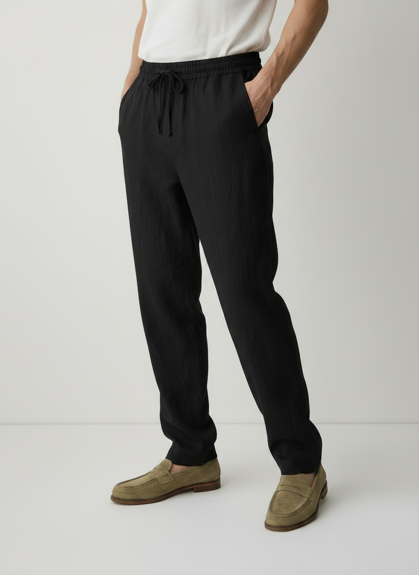 Cotton Linen Straight Leg Trousers | Multiple Colors