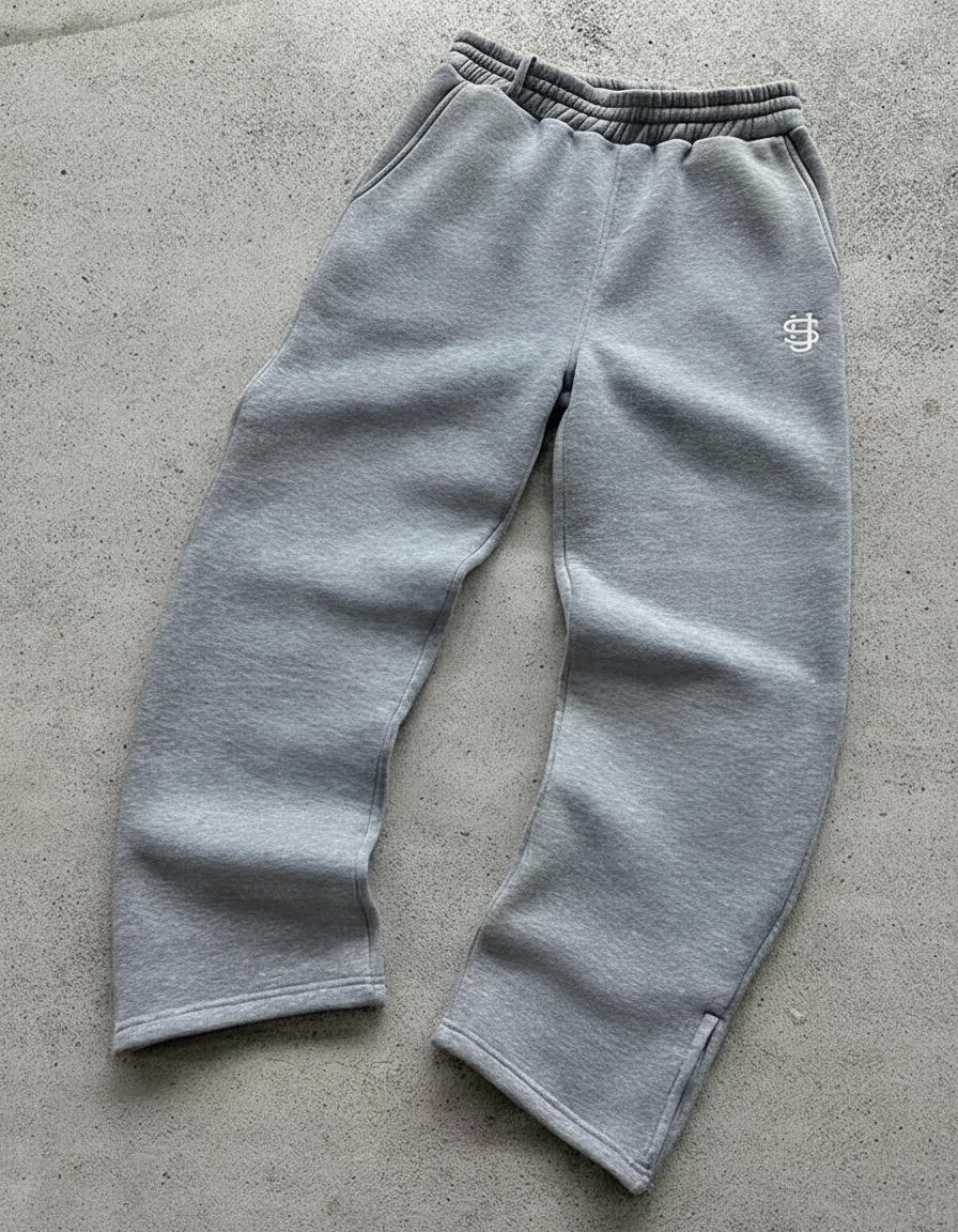 Straight-Leg Casual Sweatpants | Grey & Black