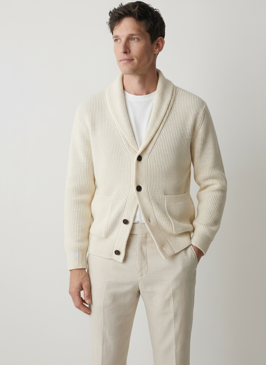 Thick Buttoned Knit Cardigan