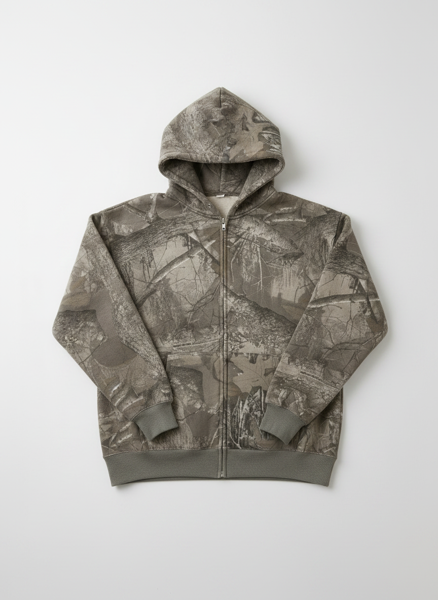 Real Tree Camouflage Zip-Up Hoodie