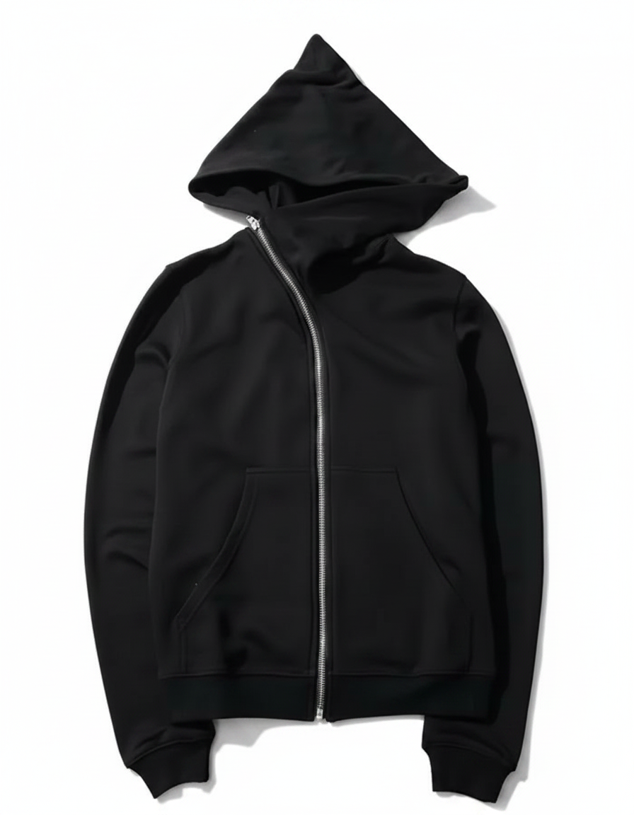 Rick Owens Style Zip Up Hoodie | Cone Hood