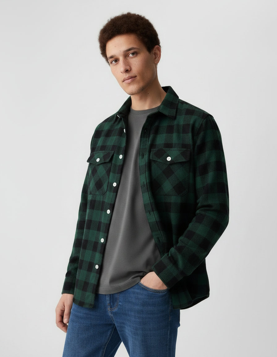 Plaid Flannel Button-Up Shirt | Multiple Colors