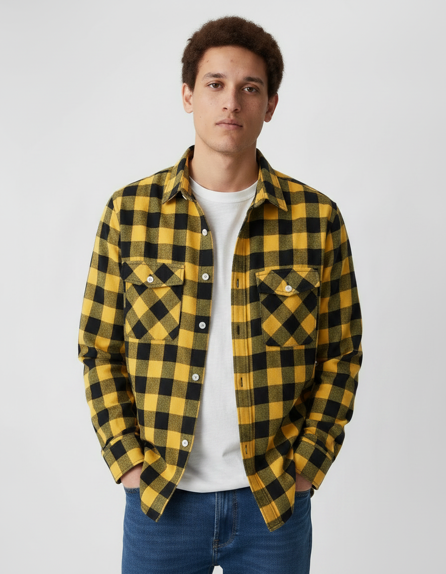 Plaid Flannel Button-Up Shirt | Multiple Colors