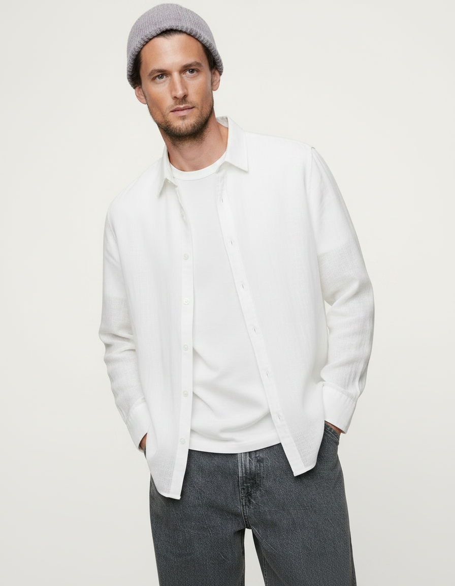 Lightweight Linen Button-Up Shirt
