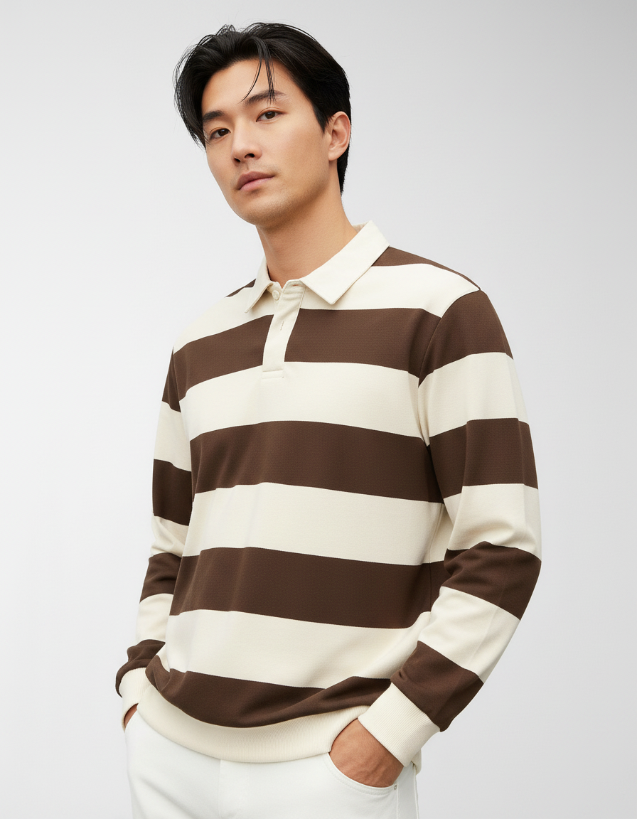 Striped Rugby Polo Longsleeve