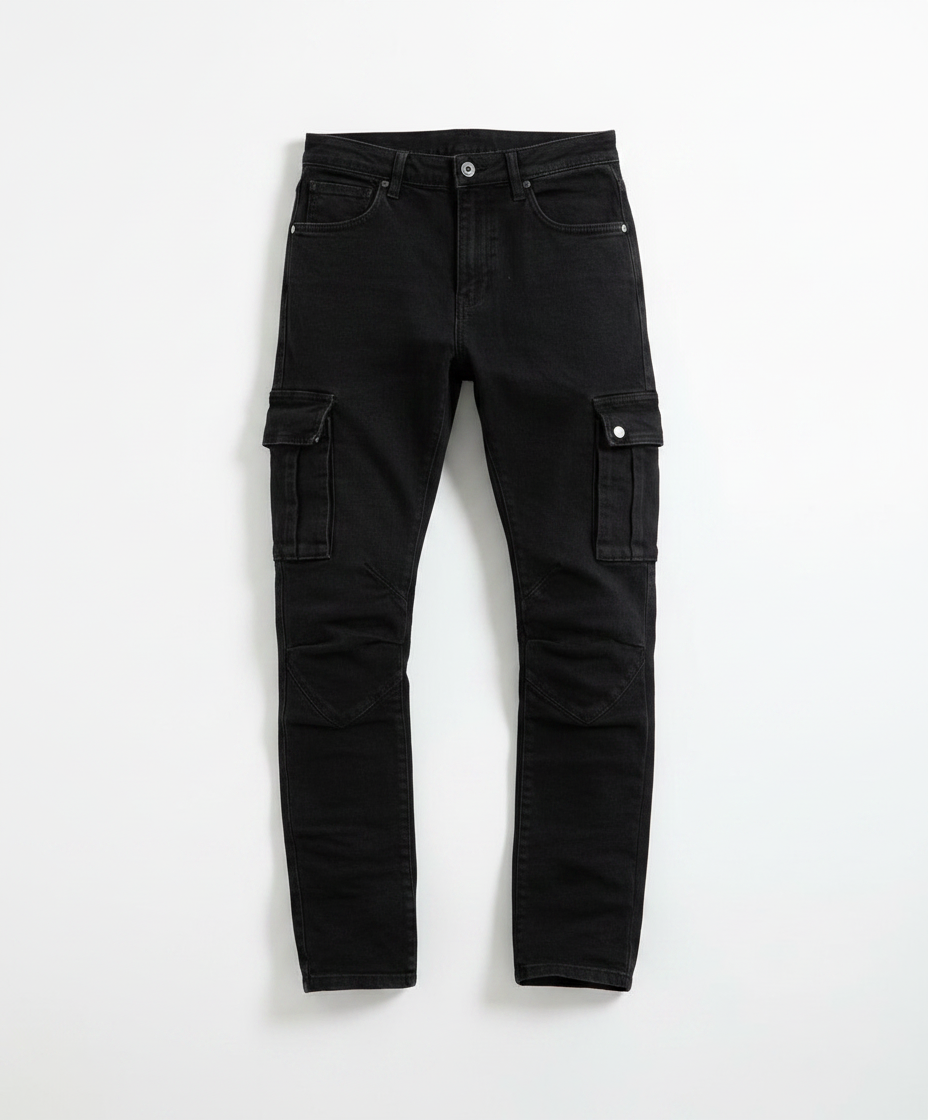 Men's Multi-Pocket Cargo Denim Pants | Slim Fit