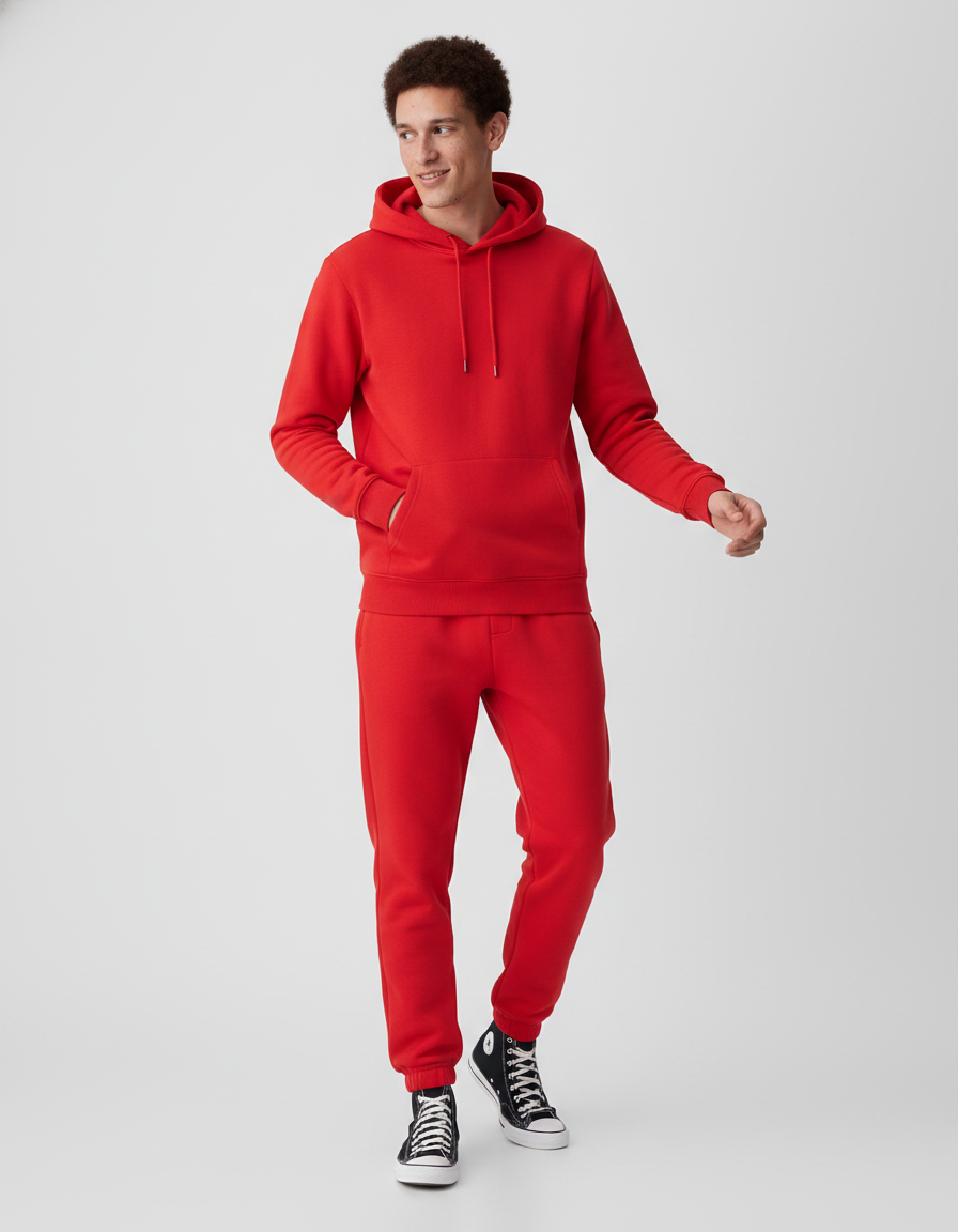 Solid Color Two-Piece Tracksuit | Hoodie & Pants, Multiple Colors