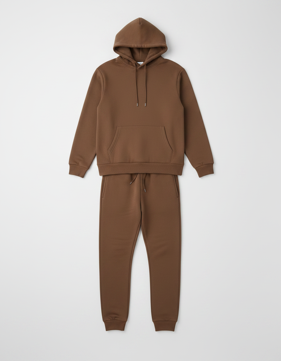 Solid Color Two-Piece Tracksuit | Hoodie & Pants, Multiple Colors
