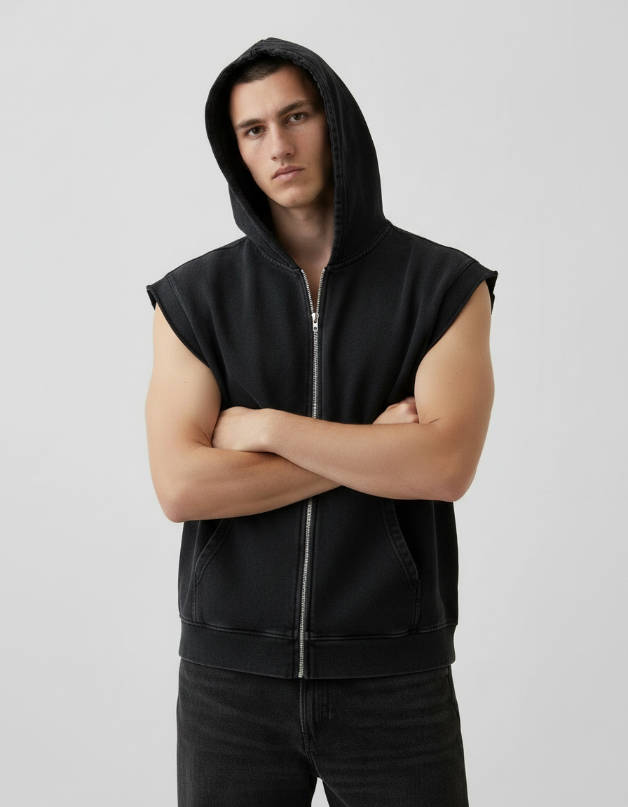 Hooded Zip-Up Vest