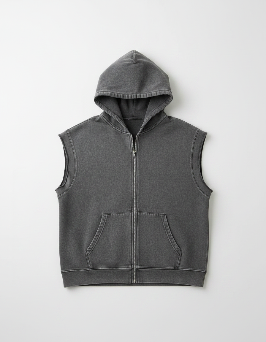 Hooded Zip-Up Vest