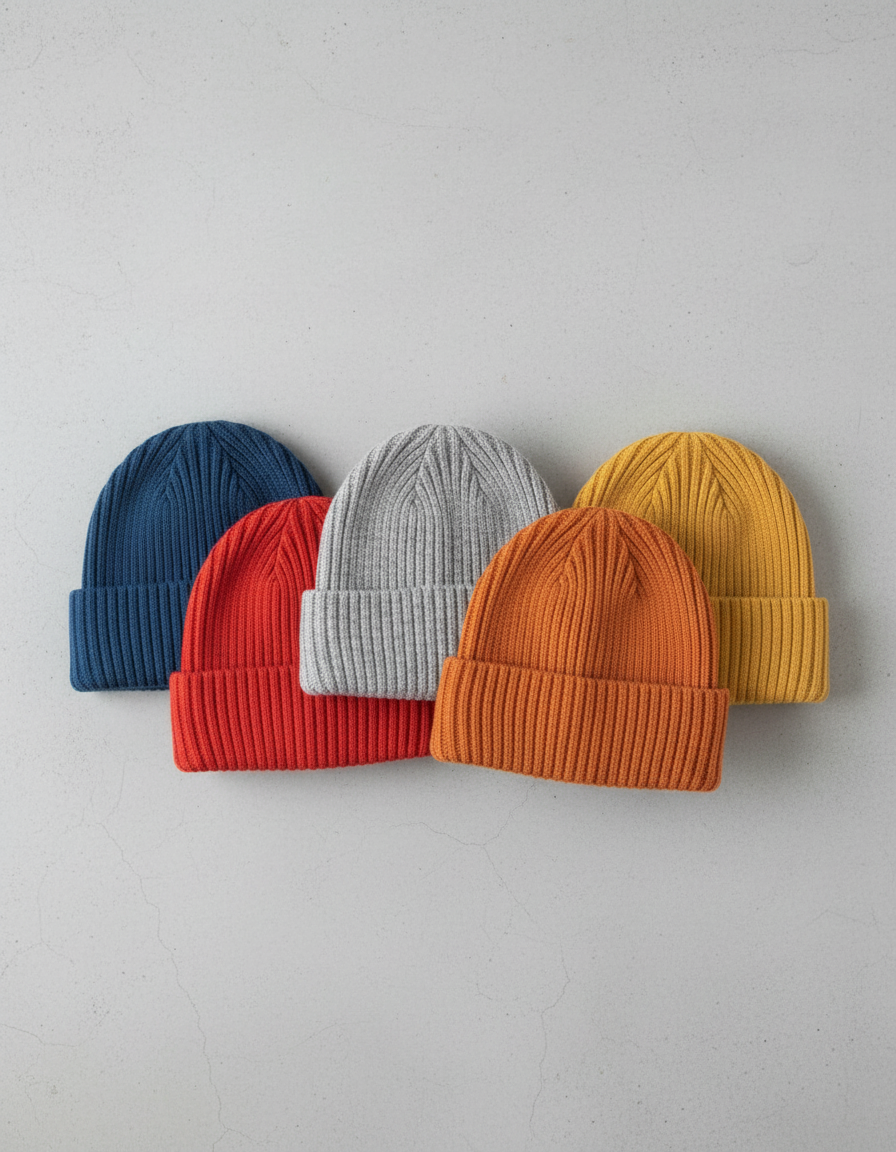 Knitted Winter Beanie with Brim | Warm Fleece-Lined Beanie | Multiple Colors