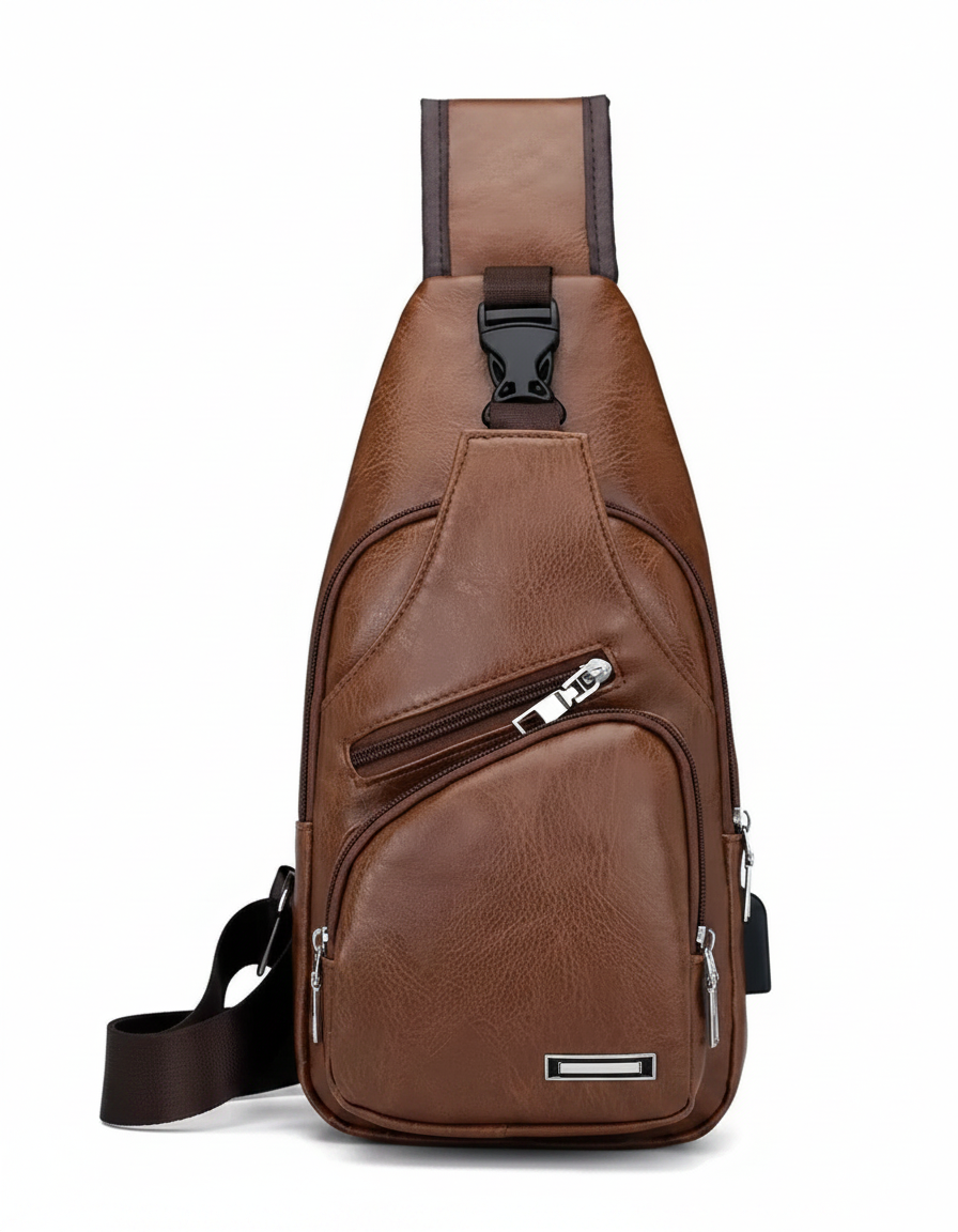 Large Capacity Casual Crossbody Bag | Multifunctional PU Leather Business Shoulder Bag