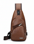 Large Capacity Casual Crossbody Bag | Multifunctional PU Leather Business Shoulder Bag