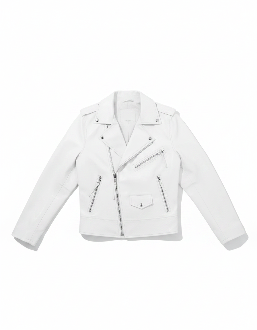 Men's Slim Fit Leather Jacket | Motorcycle Lapel Diagonal