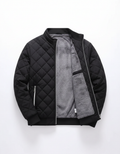 Men's Diamond Pattern Fleece-Lined Bomber Jacket | Casual Outerwear