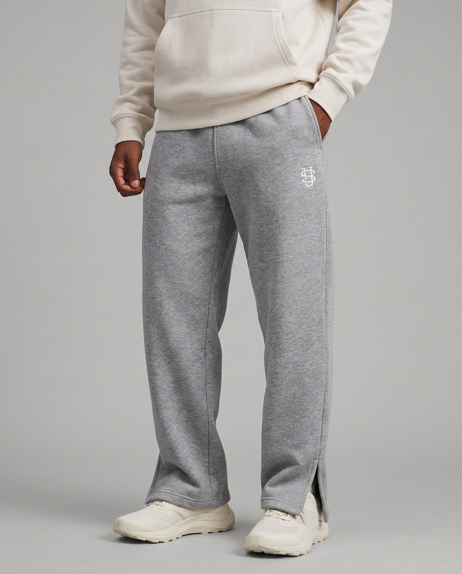 Straight-Leg Casual Sweatpants | Grey & Black